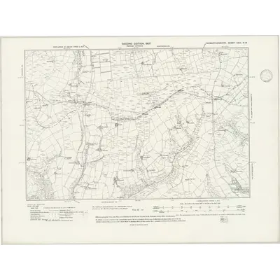 1904 Map of Carmarthenshire XXIII.NW, 1946 Print