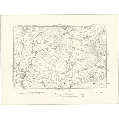 1887 Map of Carmarthenshire XXIII.SE, 1888 Print