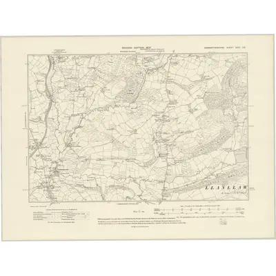 1904 Map of Carmarthenshire XXIII.SE, 1907 Print