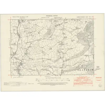 1948 Map of Carmarthenshire XXIII.SE, 1953 Print