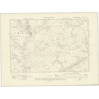 1904 Map of Carmarthenshire XXIII.SW, 1907 Print