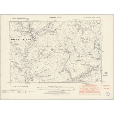 1948 Map of Carmarthenshire XXIII.SW, 1953 Print