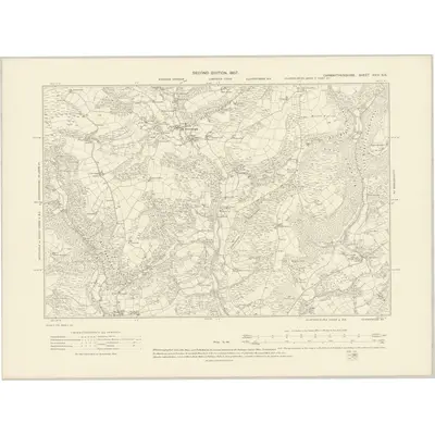 1904 Map of Carmarthenshire XXIV.NE, 1907 Print