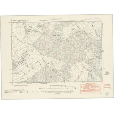1948 Map of Carmarthenshire XXIV.NW, 1953 Print