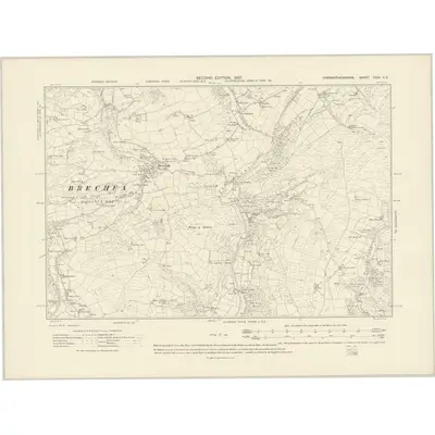 1904 Map of Carmarthenshire XXIV.SE, 1907 Print