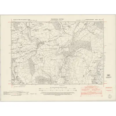 1948 Map of Carmarthenshire XXIV.SE, 1953 Print