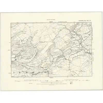 1876 Map of Carmarthenshire XXIV.SW, 1888 Print