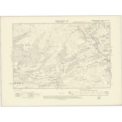 1904 Map of Carmarthenshire XXIV.SW, 1907 Print
