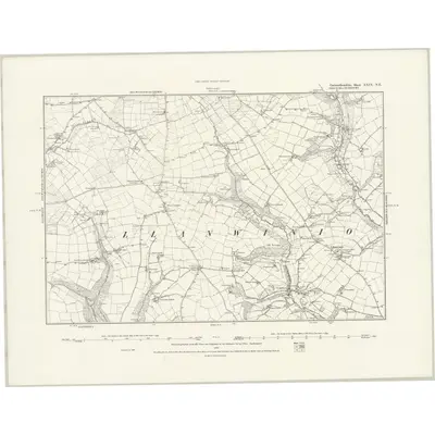 1887 Map of Carmarthenshire XXIX.NE, 1888 Print