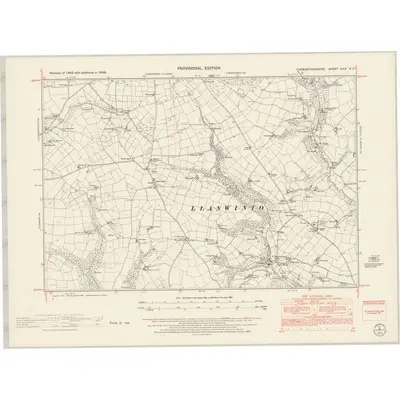 1948 Map of Carmarthenshire XXIX.NE, 1953 Print