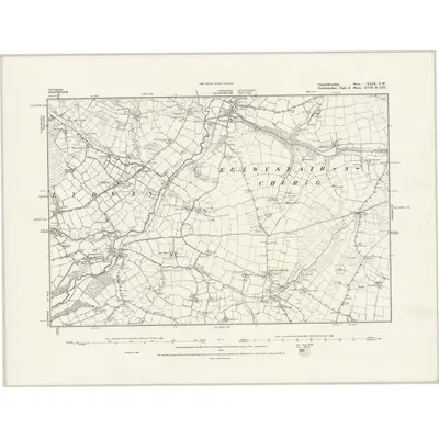 1887 Map of Carmarthenshire XXIX.NW, 1889 Print