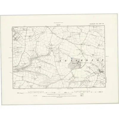 1887 Map of Carmarthenshire XXIX.SW, 1888 Print
