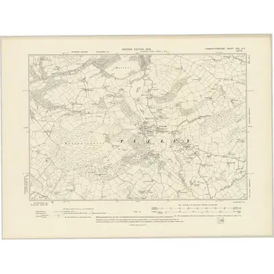1904 Map of Carmarthenshire XXV.NE, 1906 Print