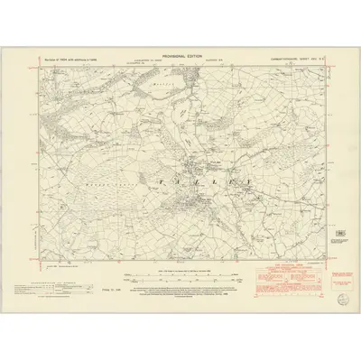 1948 Map of Carmarthenshire XXV.NE, 1952 Print