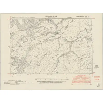 1948 Map of Carmarthenshire XXV.NW, 1953 Print