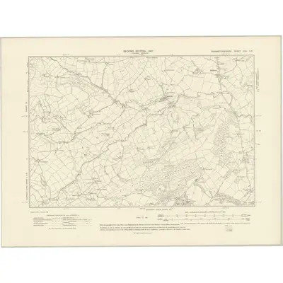 1904 Map of Carmarthenshire XXV.SE, 1907 Print