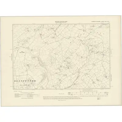 1904 Map of Carmarthenshire XXV.SW, 1907 Print