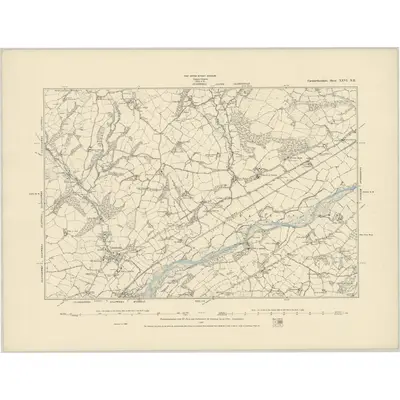 1886 Map of Carmarthenshire XXVI.NE, 1887 Print
