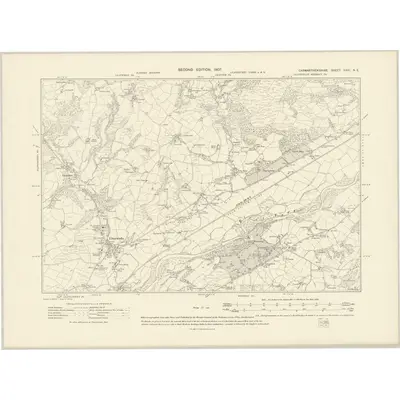1904 Map of Carmarthenshire XXVI.NE, 1907 Print