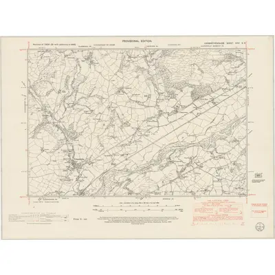 1948 Map of Carmarthenshire XXVI.NE, 1953 Print
