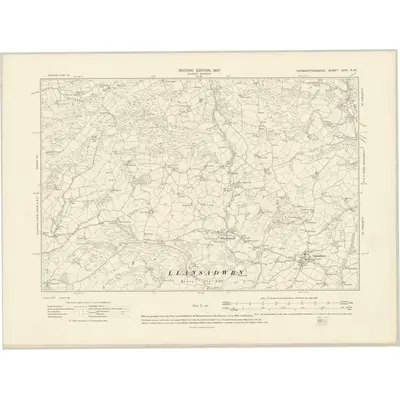 1904 Map of Carmarthenshire XXVI.NW, 1907 Print
