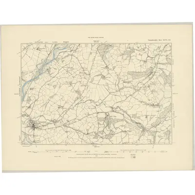 1885 Map of Carmarthenshire XXVI.SE, 1886 Print