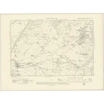 1905 Map of Carmarthenshire XXVI.SE, 1907 Print