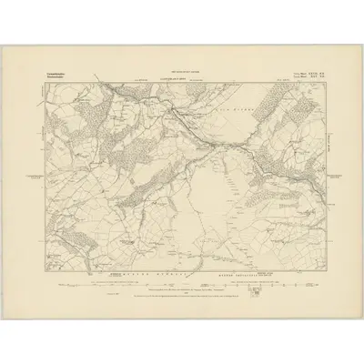 1885 Map of Carmarthenshire XXVII.NE, 1886 Print