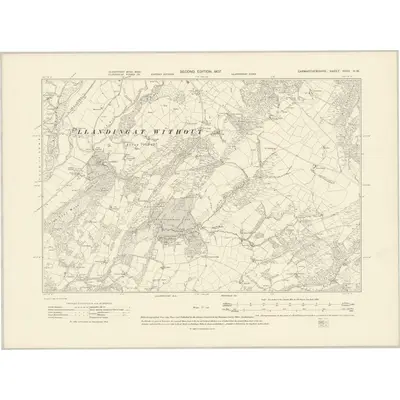 1904 Map of Carmarthenshire XXVII.NW, 1907 Print