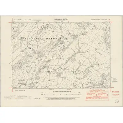 1948 Map of Carmarthenshire XXVII.NW, 1953 Print