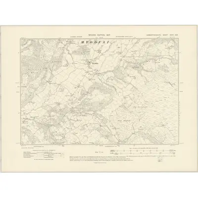 1904 Map of Carmarthenshire XXVII.SW, 1907 Print