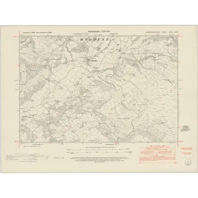 1948 Map of Carmarthenshire XXVII.SW, 1953 Print