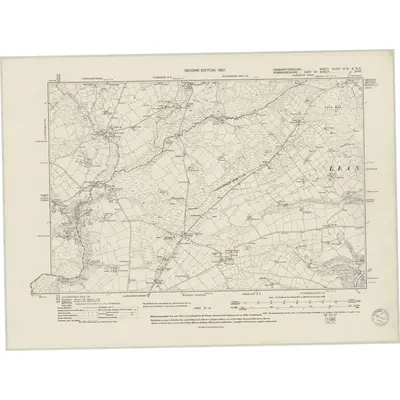 1905 Map of Carmarthenshire XXVIII.NW & NE, 1949 Print