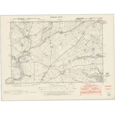 1948 Map of Carmarthenshire XXVIII.NW & NE, 1953 Print