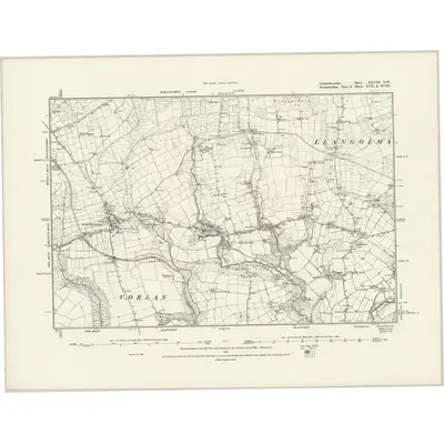 1887 Map of Carmarthenshire XXVIII.NW, 1889 Print