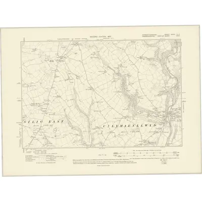 1905 Map of Carmarthenshire XXVIII.SE, 1907 Print