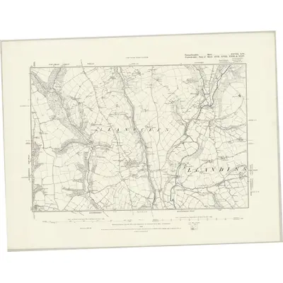 1887 Map of Carmarthenshire XXVIII.SW, 1889 Print