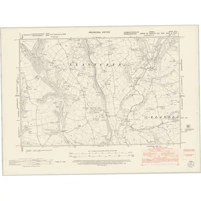 1948 Map of Carmarthenshire XXVIII.SW, 1953 Print