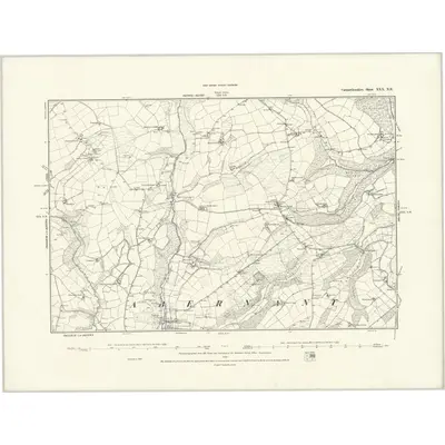 1887 Map of Carmarthenshire XXX.NE, 1888 Print