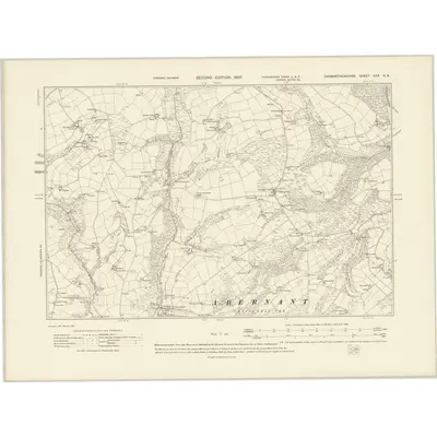 1905 Map of Carmarthenshire XXX.NE, 1907 Print