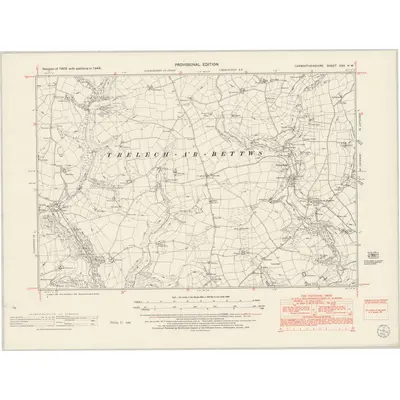 1948 Map of Carmarthenshire XXX.NW, 1953 Print