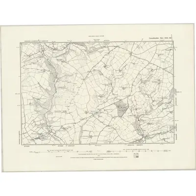1887 Map of Carmarthenshire XXX.SE, 1888 Print