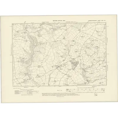 1905 Map of Carmarthenshire XXX.SE, 1907 Print
