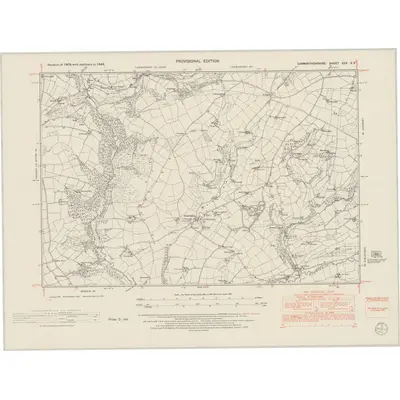 1948 Map of Carmarthenshire XXX.SE, 1953 Print