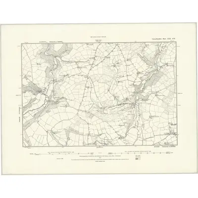 1887 Map of Carmarthenshire XXX.SW, 1888 Print