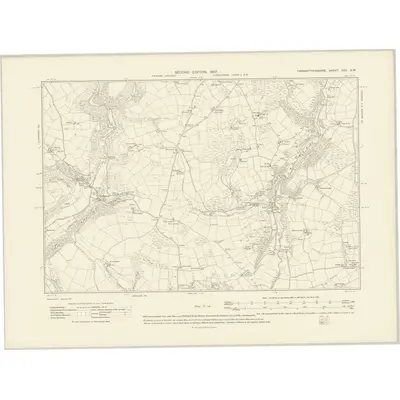 1905 Map of Carmarthenshire XXX.SW, 1907 Print
