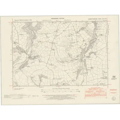 1948 Map of Carmarthenshire XXX.SW, 1953 Print