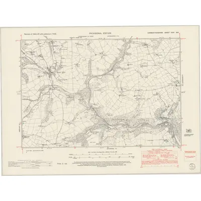1948 Map of Carmarthenshire XXXI.NW, 1953 Print