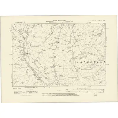 1905 Map of Carmarthenshire XXXI.SE, 1907 Print