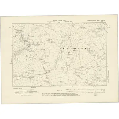 1905 Map of Carmarthenshire XXXI.SW, 1907 Print